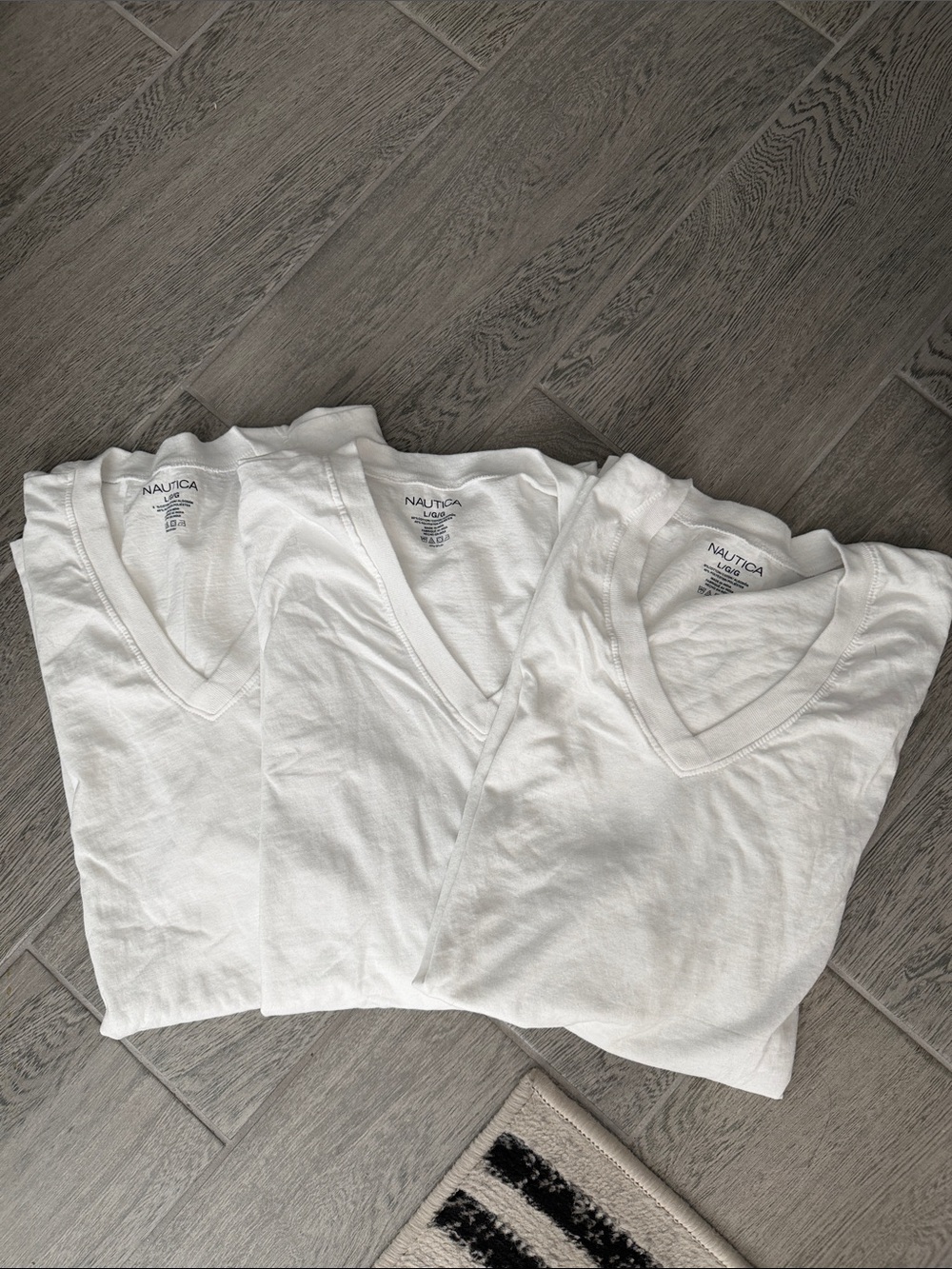 Nautica White V-Neck Tee Trio